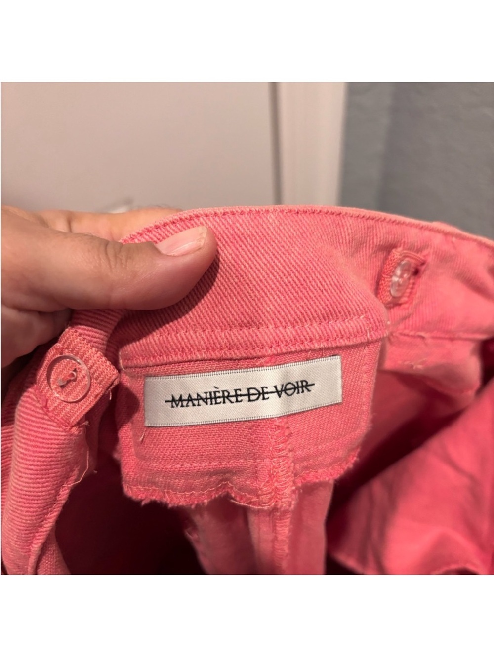 Manière De Voir Coral Pink Cargo Wide-Leg Pants Y2K Festival UK 8 US 4 - Picture 4 of 10